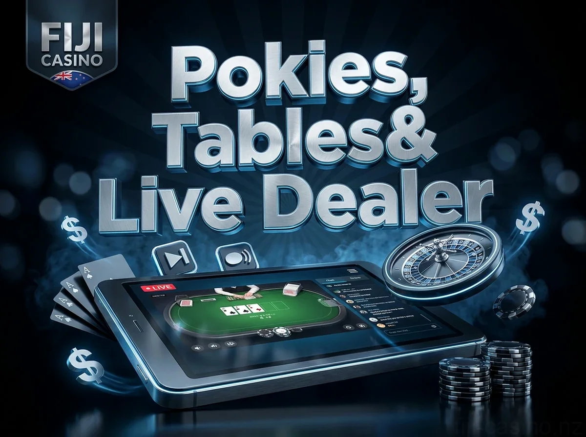 Pokies, Tables& Live Dealer